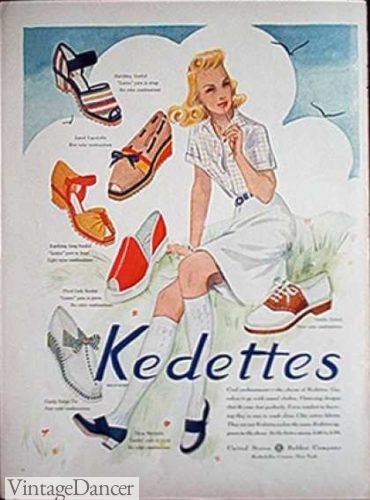 1940s Keds summer sandals and shoes Kedettes vintage sneakers