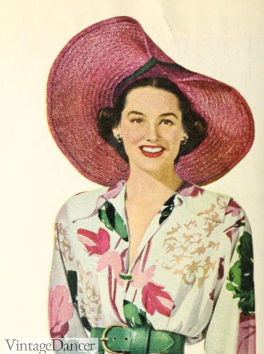 1941 large cartwheel hat 1940s womens hat styles for a daytime party summer spring