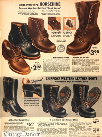 1940s mens work shoes, boots, engineer boot (ranger boot)