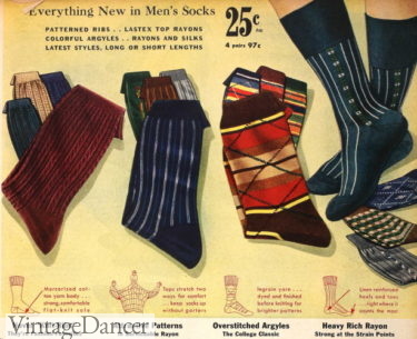 1941 men's socks WW2 era mens hosiery
