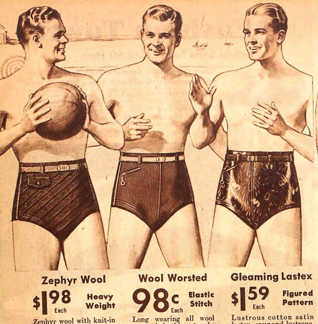 Vintage Men S Swimwear History 1930s 1940s 1950s