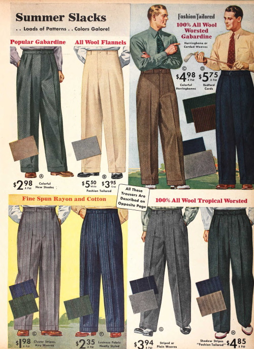 1940s Men's Casual Clothing- Shirts, Trousers, Pullover Vests