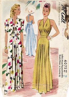 1941 long evening dresses