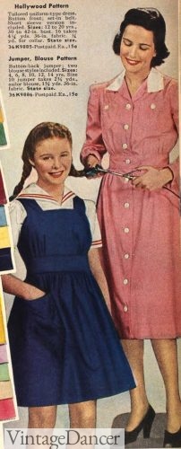 1940s housewife pink shirtwaist dress with white collar