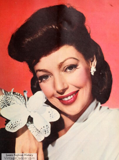 1940s Pompadour hairstyle by Loretta Young