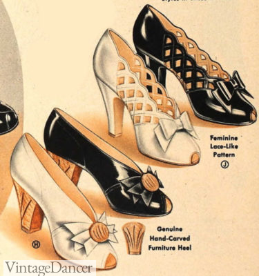 1940s womens shoes pumps with bows