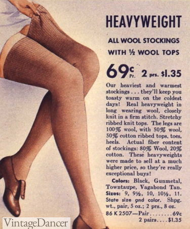1940s winter stockings thigh high nylons