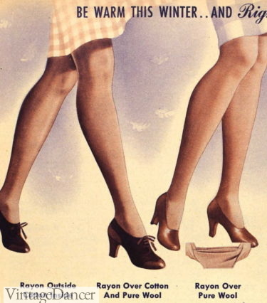 1940s wool winter stockings nylons tights hosiery hose women