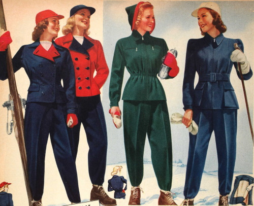 1940s ski suits for women 1940s winter snow clothes outfit ideas at VIntageDancer