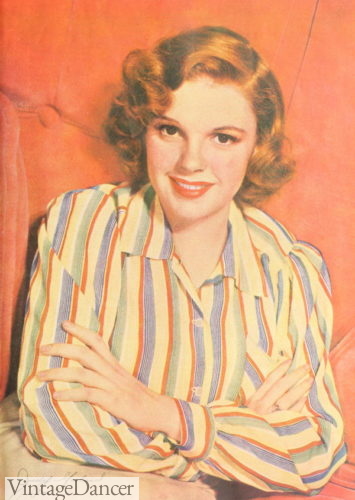1940s striped blouse shirt rainbow