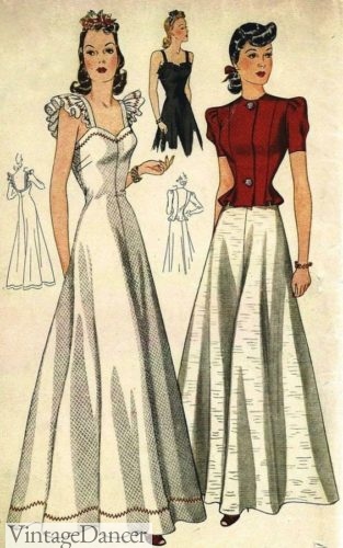 1941 summer evening dress and jacket pattern