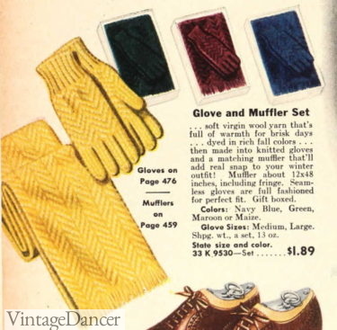 1941 colorful winter scarf and gloves sets