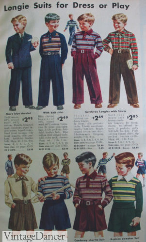 1942 boys pants and knit sweaters, shirts