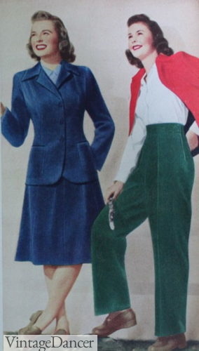 1940s corduroy winter outfits