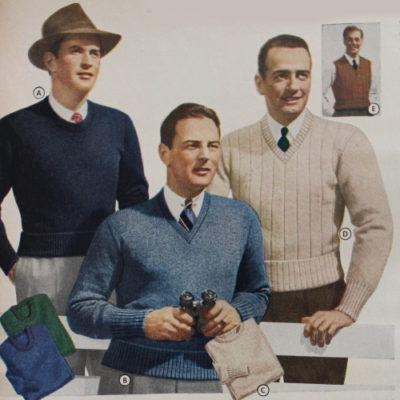 Men's Vintage Sweaters History 20s, 30s, 40s, 50s, 60s, 70s, 80s