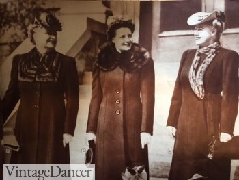 1942 fur stoles over coats