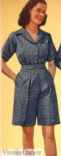 1942 checked long shorts