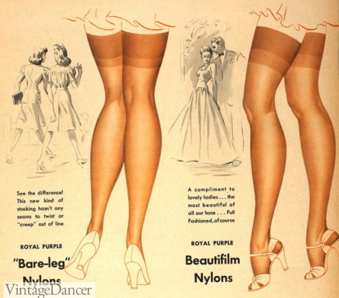 1940s stockings day and evening sheer stockings