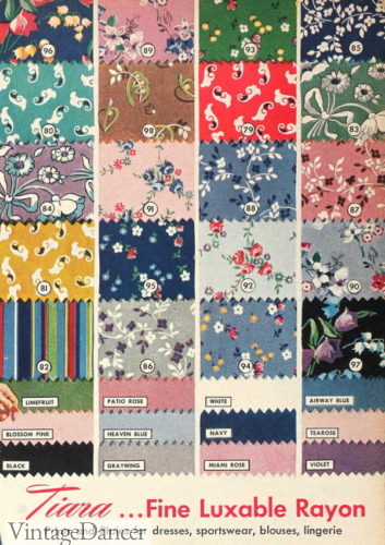 1940s rayon fabric prints patterns colors