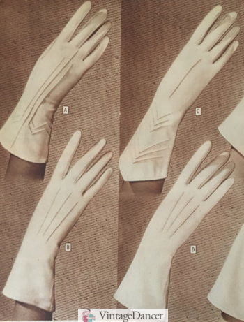 1942 white rayon gloves