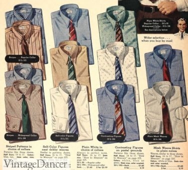1940s mens shirt colors and patterns with neckties