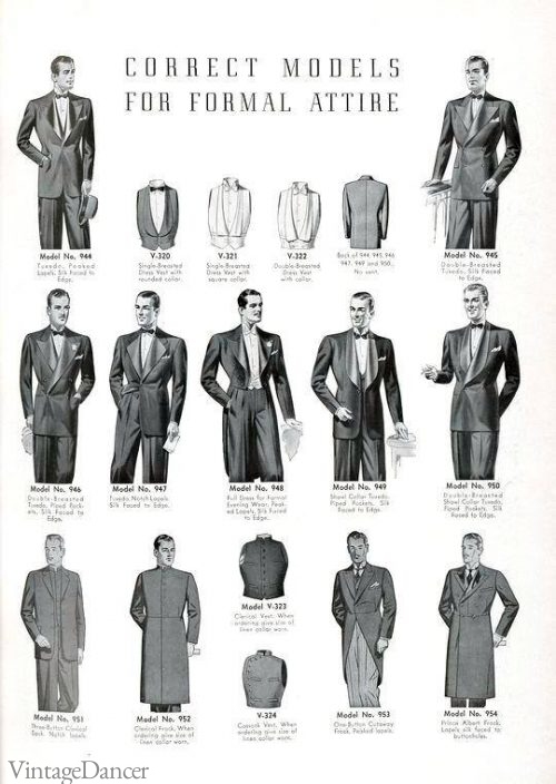 1942 mens formal wear options