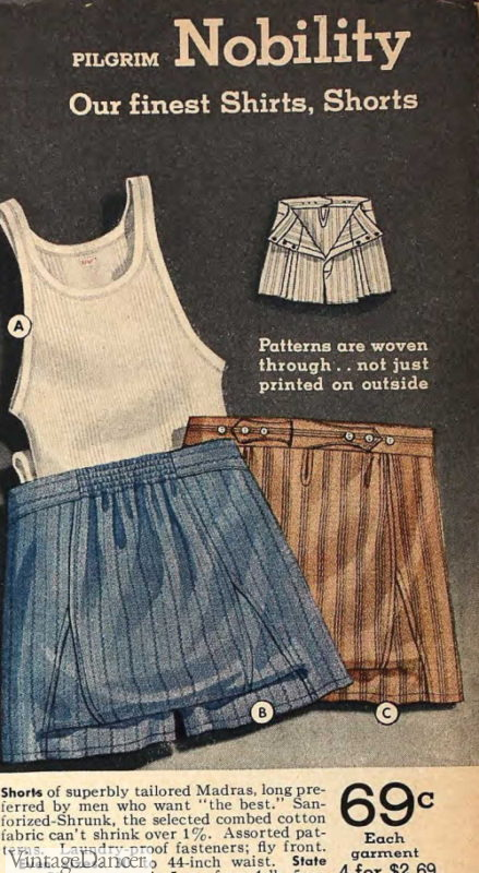 1942 men's French back underwear