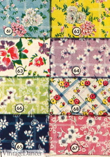 1942 lawn fabric, small florals 1940s