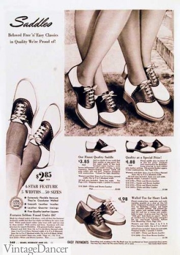 1940s black and white shoes