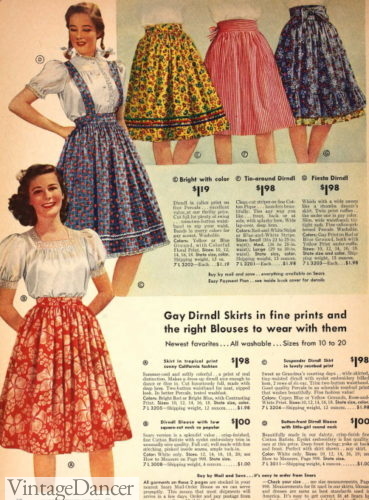 1942 dirndl peasant skirts