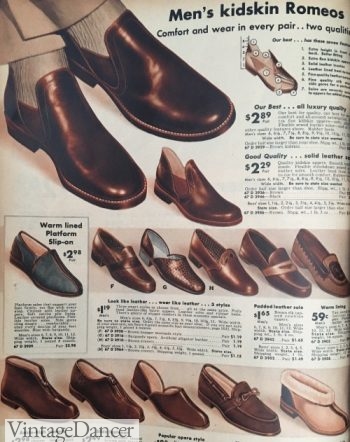 1940s men's slippers house shoes
