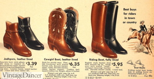 1940s womens horse riding boots western boots
