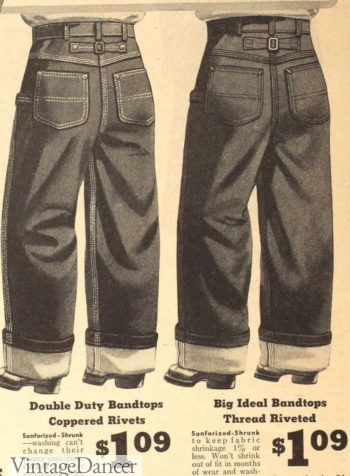 1940s men denim jeans workwear