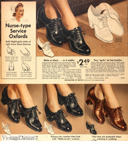 1942 oxford shoe for nurses and working women