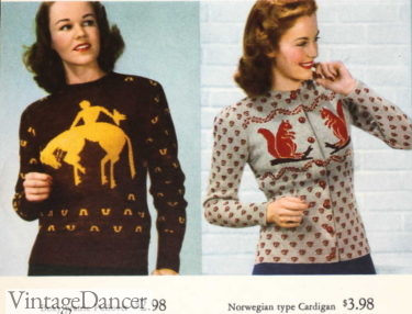 1940s cute vintage sweater jumpers knitwear cardigans