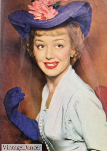 1940s large pompadour hat