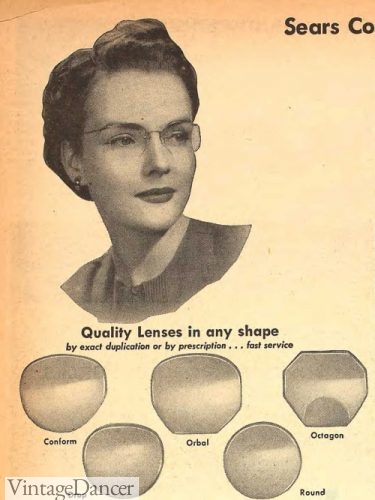 1943 rimless glasses and lens shapes