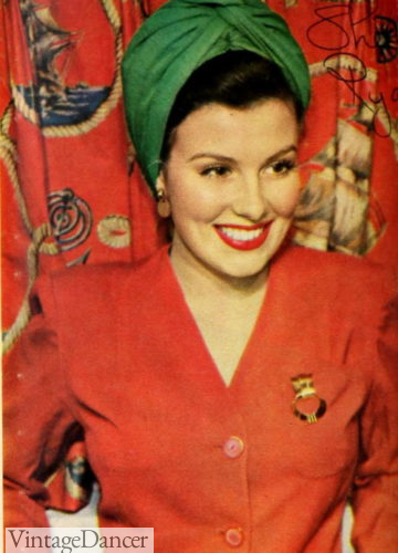 1940s turban hair scarf accessory