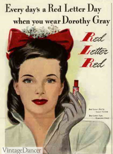 1940 Ad Patriot Red Louis Philippe Lipstick Rouge Forties Makeup Style –  Period Paper Historic Art LLC