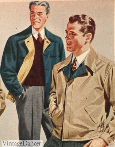 1943 mens' 1940s reversible gab jackets
