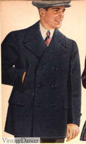 1943 mens Mackinaw coat similar to a pea coat Navy Blue