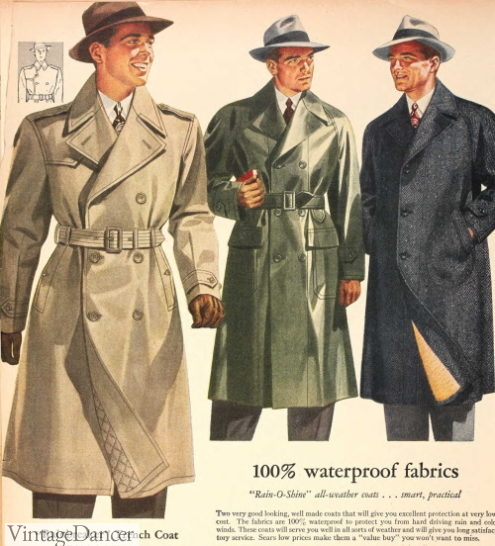 1943 men's trench coats