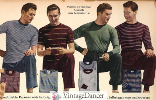 1943 mens knit winter pajamas