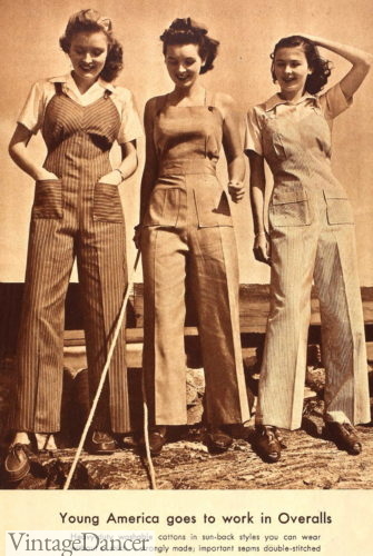 1940s Wearing socks with overalls