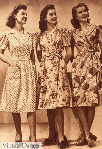 1940s brunch coats house dresses wrap style