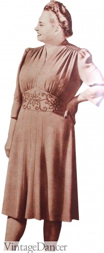 1940s plus size fashion dress