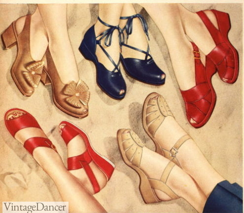 1943 various sandals heels
