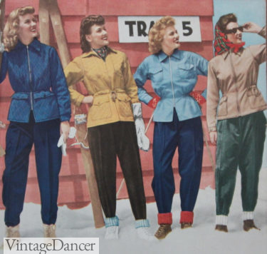 1940s ski jackets and pants snow winter