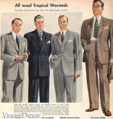 1940s men's worsted wool summer suits 1943