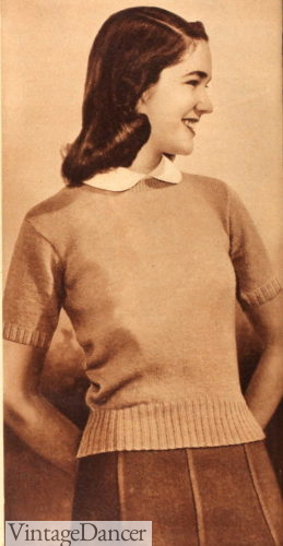 1943 short sleeve knit shirts teen girls fashion